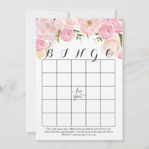 Rosa Rosen Aquarell Blume Dusche Bingo Karten