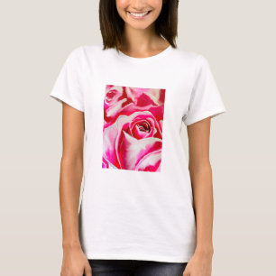 Rosa Rosen Aquarellkunst T-Shirt