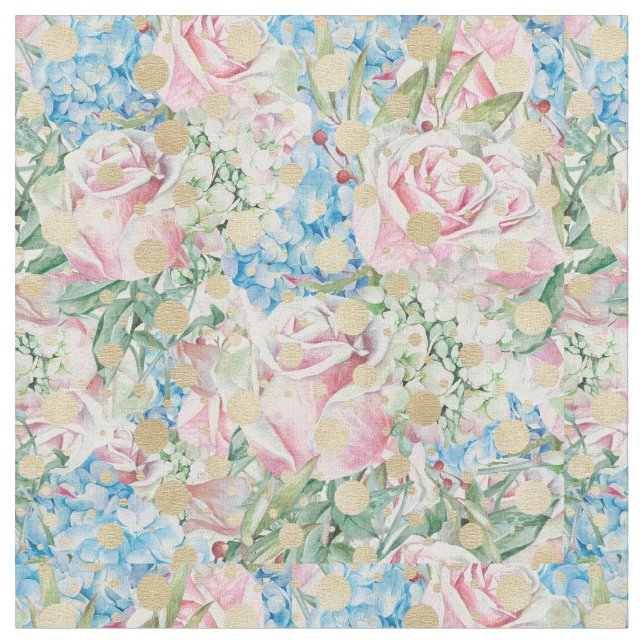 Rosa Rosen auf blauem Hintergrund Stoff (Nahaufnahme)