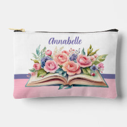 Rosa Rosen auf Buch Kleines Zubehör Zubehörtasche