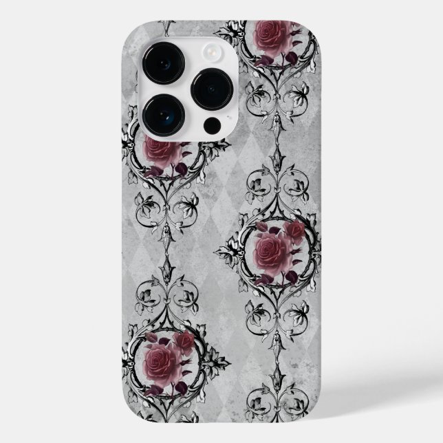 Rosa Rosen auf grauem Hintergrund Case-Mate iPhone Hülle (Rückseite)