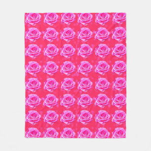 Rosa Rosen auf rosa Bokeh Hintergrund, Fleecedecke