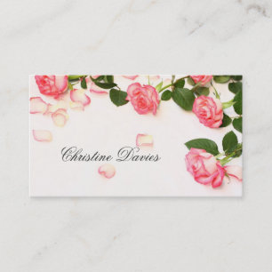 Rosa Rosen auf Visitenkarte