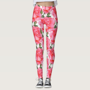 Rosa Rosen Bläserei Leggings