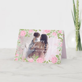 Rosa Rosen-Blume lassen das Foto der Mutter glückl Karte