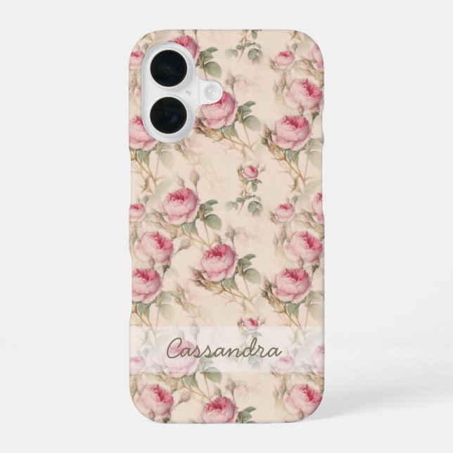Rosa Rosen Blumen iPhone 15 Handy  16 Hülle (Rückseite)