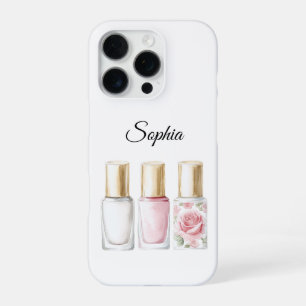 Rosa Rosen Blumen Nagellack iPhone 16 Pro Hülle