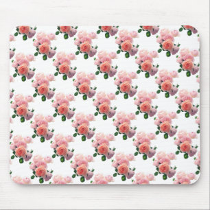 Rosa Rosen Blumenmuster Farbe Kunst Vorlage Modern Mousepad