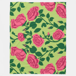 Rosa Rosen-Blumenmuster Fleecedecke