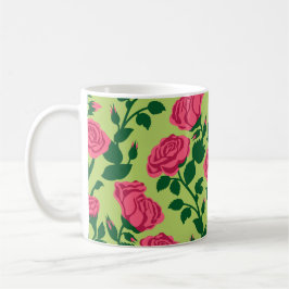 Rosa Rosen-Blumenmuster Kaffeetasse
