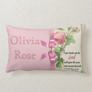 Rosa Rosen-Bogenscripture-Psalm Lendenkissen