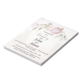 Rosa Rosen & Braut und Bräutigam Kollektion Notizblock
