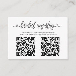 Rosa Rosen-Brautparty-Registrierung mit QR-Code Begleitkarte