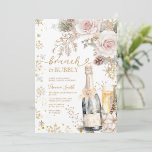 Rosa Rosen Brunch Sprudelnd Champagner Junggeselli Einladung