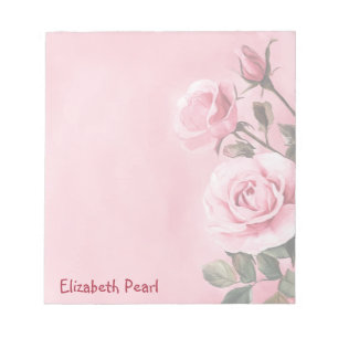 Rosa Rosen CUSTOM NAME Einkaufsliste für Lebensmit Notizblock