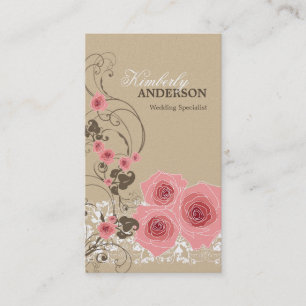 Rosa Rosen-Damast-Spitze Fleur eleganter Chic Visitenkarte