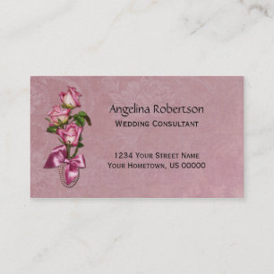 Rosa Rosen, die Berater-Geschäfts-Karten Wedding Visitenkarte