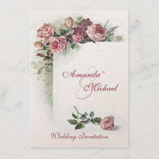 Rosa Rosen, die Einladung wedding sind