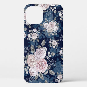 Rosa Rosen Dunkelblau: Vintage Case-Mate iPhone Hülle