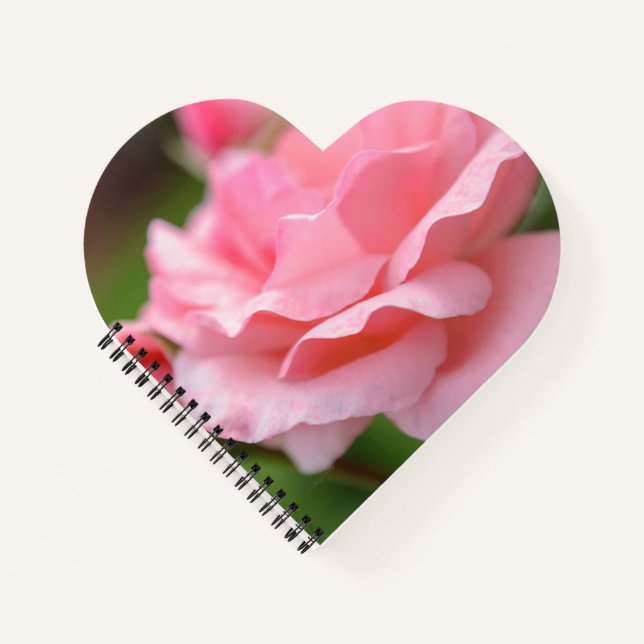 Rosa Rosen Eingewickelte Leinwand Notizbuch (Vorderseite)