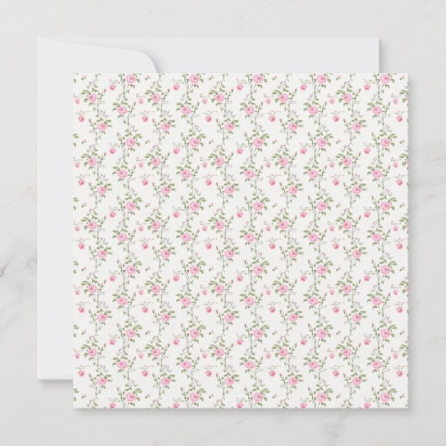 Rosa Rosen Einladung (Vorderseite)