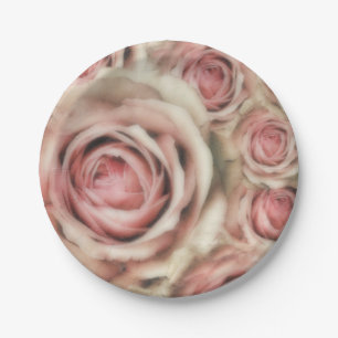 Rosa Rosen Elegante Bridal Shower Floral Party Pappteller
