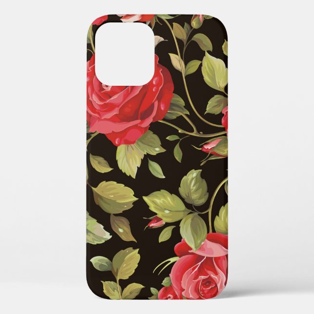 Rosa Rosen: elegantes Blumenmuster. Case-Mate iPhone Hülle (Rückseite)