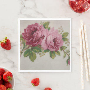 Rosa Rosen Eleganz Papier Serviette