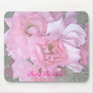 Rosa Rosen-Farbbleistift-Plakat, hübsch im Rosa Mousepad