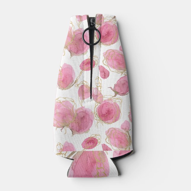 Rosa Rosen Flaschenkühler (Rückseite)