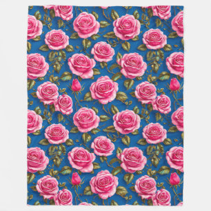 Rosa Rosen Fleecedecke