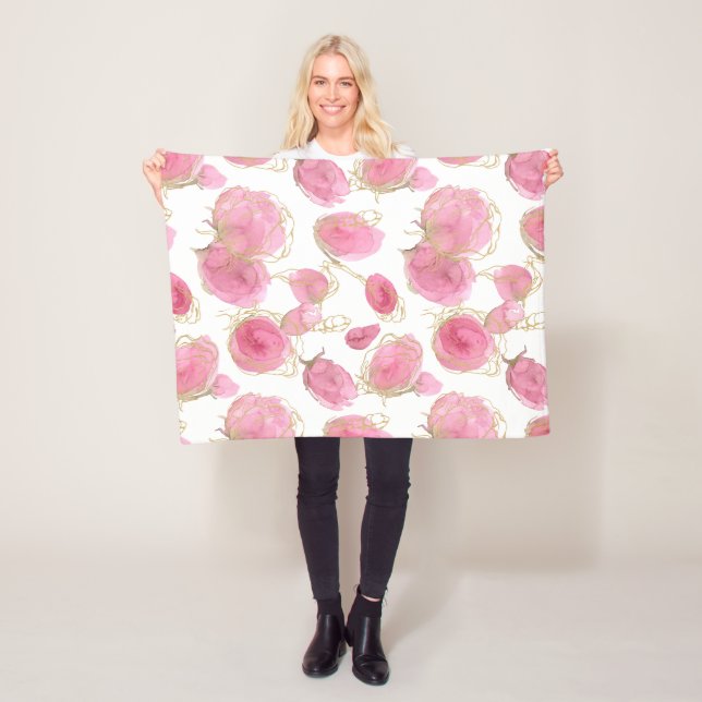Rosa Rosen Fleecedecke (Beispiel)