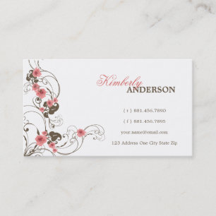 Rosa Rosen Fleur elegante kundenspezifische Visitenkarte