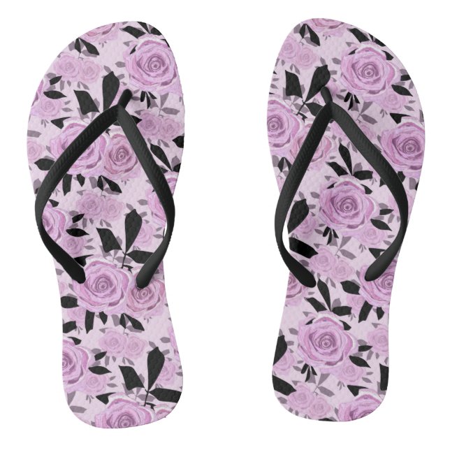 Rosa Rosen Flip Flops (Fußbett)