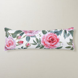 Rosa Rosen Floral Cottagecore Wasserfarbenmuster Seitenschläferkissen