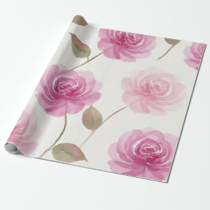 Rosa Rosen Floral Geschenkpapier