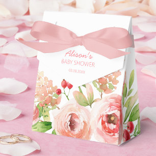 Rosa Rosen Floral Greenery Mädchen Baby Shower Geschenkschachtel