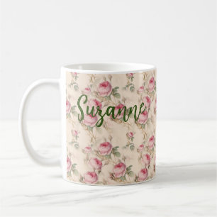 Rosa Rosen Floral Kaffeetasse