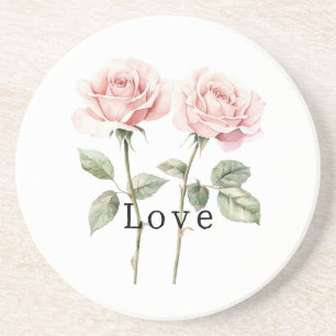 Rosa Rosen Florale Liebe Getränkeuntersetzer