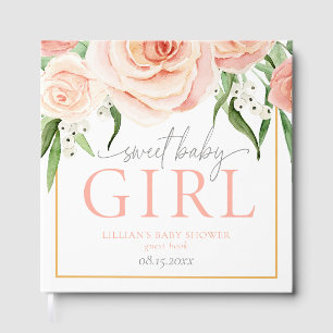 Rosa Rosen Florale Süße Baby Girl Baby Shower Gästebuch