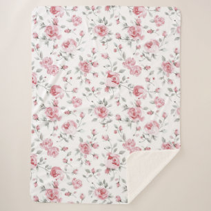 Rosa Rosen Florales Brautbad Sherpadecke