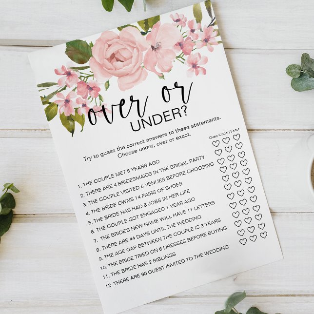 Rosa Rosen Florales Spiel Über oder Unter Flyer (Von Creator hochgeladen)