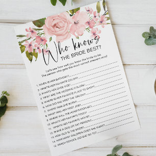 Rosa Rosen Florales Spiel Wer kennt die Braut am b Flyer
