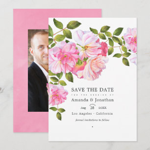 Rosa Rosen Garten Hochzeitsfoto Save The Date