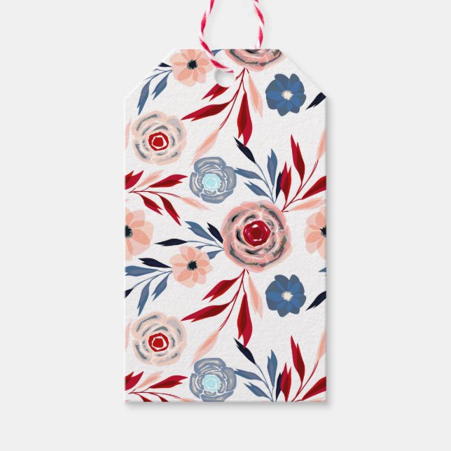 Rosa Rosen Geschenkanhänger (Vorderseite)