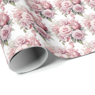 Rosa Rosen  Geschenkpapier
