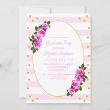 Rosa Rosen gestreifter Abschlussbrunch
