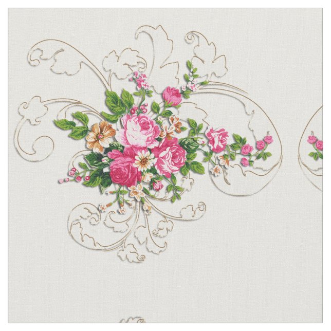 Rosa Rosen-Gewohnheit gekämmtes Baumwollgewebe Stoff (Nahaufnahme)