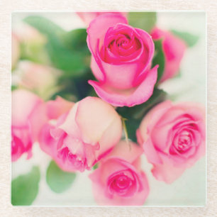 Rosa Rosen Glasuntersetzer