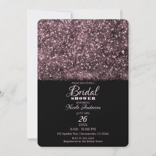 Rosa Rosen Glitter Funkelnde Lichter Brautparty Einladung